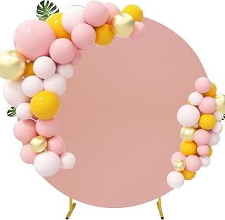 6.6FT Round Wedding Arch Cover for 6.6FT Circle Arch Stand, Thick Polyester Fabric Adjustable Circle Arch Backdrop Cover for Wedding Birthday Party Baby Shower Photography Decoration (Dusty Rose)