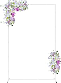 6.6FT x 4FT White Wedding Arches for Ceremony Rectangular Metal Balloon Arch Stand Kit Garden Floral Square Arch Frame Background for Anniversary Birthday Party Bridal Shower Decoration Home Decor