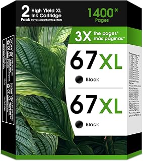 67XL Compatible for HP 67 Black Ink Cartridge Envy Pro 6452 6458 6475 2Back | Work with DeskJet 2700 2700e 2752e 2755e 4155e 4155 Envy 6400 6055 6055e 6455e