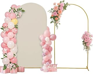 7.2FT Wedding Arch Cover &ndash; Stretchy Spandex Fabric Backdrop for Arch Stand &ndash; Ideal for Wedding Ceremony, Birthday Party, Baby Shower & Photo Booth Decoration (White)