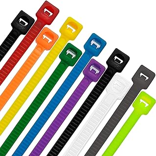 8 Inch 1000pcs Colored Zip Ties, 20lb Strength, Multi-Purpose Cable Ties