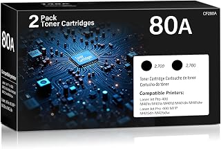 80A Toner Cartridge Laser Jet Pro 400 M401n M401dn M401dw (2 Pack) Compatible for HP 80A 80X CF280A CF280X Toner Cartridges Black for HP80A for HP Laser Jet Pro 400 M425dn M425dw M401a M401d