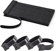80pcs 8 Inch Cable Ties Reusable Black Hook and Loop Cord Ties for Cable Management Adjustable Cord Organizer Straps for Electronics