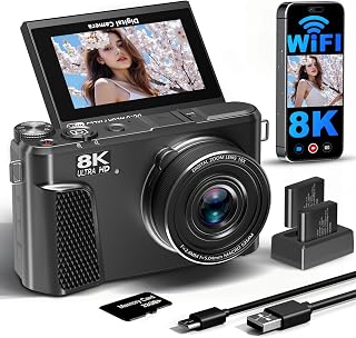 8K Digital Camera for Photography,88MP HD WiFi Vlogging Camera for YouTube