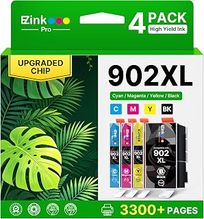 902XL Ink Cartridges for HP Printers Compatible for HP 902XL Ink Cartridges | Upgraded Chip Replacement for HP 902XL Ink Cartridges Combo Pack for Officejet Pro 6978 6968 6960 Officejet 6951 6954（4 Pack）