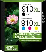 910 910XL Ink Cartridges for HP Printers Officejet 8015e 8025e 8020 4-Pack