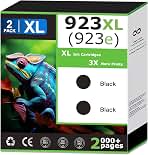 923XL 923e Black Ink Cartridges Compatible With HP 923 Black Ink Compatible with OfficeJet Pro 8135e 8122e 8124e 8125e 8132e 8120 8122 8124 8125 8130 High Yield Updated with V19.12.1 Chip (2 Pack)