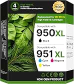 950XL 951XL 4-Pack for HP 950 951 Ink Cartridges Combo Pack High Yield