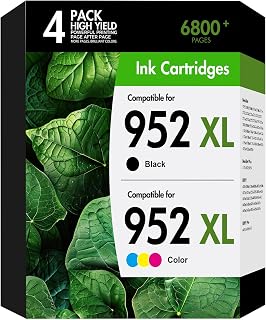952 952XL Ink Cartridges Combo Pack for HP Printers 8710 7740 8720(4-Pack) | Replacement for HP 952XL Ink Cartridges Combo Pack for HP OfficeJet Pro 7720 7740 8210 8715 8730 8740 8216 Printer (BK/C/M/Y)