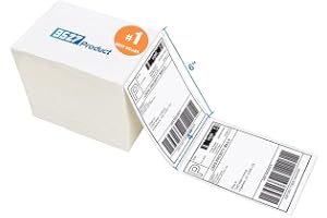 9527 Product Fanfold 4 x 6 Direct Thermal Labels White Perforated Shipping Labels, 500pcs per Stack,1 Stack