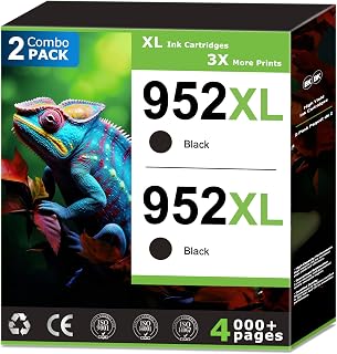952XL Black Ink Cartridges Combo Pack for HP 952 XL OfficeJet 7740 (2 PACK) | Compatible for HP952 Black Work with OfficeJet Pro 7720 8730 8725 8210 8715 8702 8740 8216 8700 Printer, Updated with VAB.B