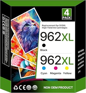 962 962Xl Ink Cartridges Combo Pack for HP Printer Ink Compatible with HP 962Xl Ink Cartridges Combo Pack for HP Ink 9010 9015 962 962 XL Use with Officejet Pro 9010 9015 9018 9020 9025 Printers