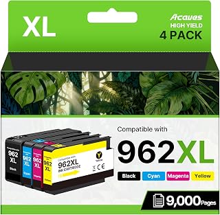 962XL Ink Cartridges for HP 962XL Ink Cartridges Combo Pack Work for HP OfficeJet Pro 9010, 9015, 9018, 9020, 9025 9014 9016 9019 Printer, 4-Pack
