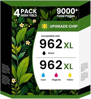 962XL Ink Cartridges Replacement for HP 962 Ink Cartridges Combo Pack (4 Pack), Compatible with HP Printer OfficeJet Pro 9025e 9018 9010 9015 9025 Ink, 962 xl Ink Black and Color, Updated with V19.8.1