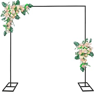 9.9FT Black Metal Wedding Arches for Ceremony Square Balloon Arch Stand Rectangular Backdrop Stand for Anniversary Birthday Party Bridal Shower Home Indoor Outdoor Decoration