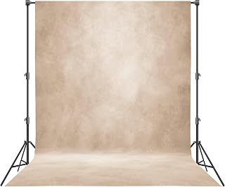 Abstract Professional Photography Backdrop for Portrait Photo Props Booth Background Photoshoot Studio with Polyester Fabric Roller Pocket on Top (8x10ft,Light Beige,No Stand)