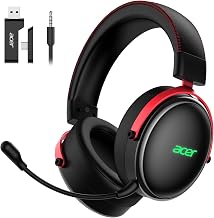 Acer 2.4GHz Wireless Gaming Headsets for PS5, PS4, PC, Switch, Tri-Mode Gaming Headphones with Noise Canceling Mic, Stereo Sound, 40+Hr Battery, 50mm Drivers - White