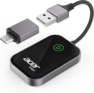 Acer Gadget CarPlay Wireless Adapter for Apple &mdash; iPhone Wireless Apple CarPlay Wireless Adapter Upgrade Wired CarPlay to Wireless for Seamless Music Navigation Calls and Messages