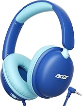 Acer Kids Headphones with Cord for School Travel，74/85dB Volume Limit Headphones for Kids Toddler Girls Boys, Foldable 3.5mm Wired Headphone for Tablet/Computer, Pink