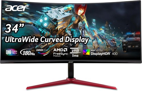 Acer Nitro XZ342CU V 34" 3440x1440W 180Hz 400Nit 1ms VRB 75x75 VESA Refurbished