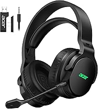 Acer Wireless Gaming Headset for PS5, PC, PS4, Switch, Mac & Laptop, Tri-Mode 2.4GHz Wireless/Bluetooth 5.4/3.5mm Wired, Suspension Headband, 50mm Dynamic Drivers, Detachable ENC Mic, Black