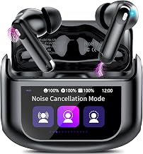 Active Noise Cancelling Ear Buds 48H Wireless Earbuds with Touch Screen | HiFi Stereo Bluetooth Headphones with ENC Noise Cancelling/Transparency Mode, IPX7 Earphones with 5 EQ Modes for iOS Android