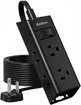 Addtam Flat Plug Power Strip with 6 Outlet Extender, 10 FT Extension Cord Flat Wall Plug with Multiple Outlets, No Surge Protector for Cruise Ship, Travel, Dorm, Home Office, Cruise Essentials, Black