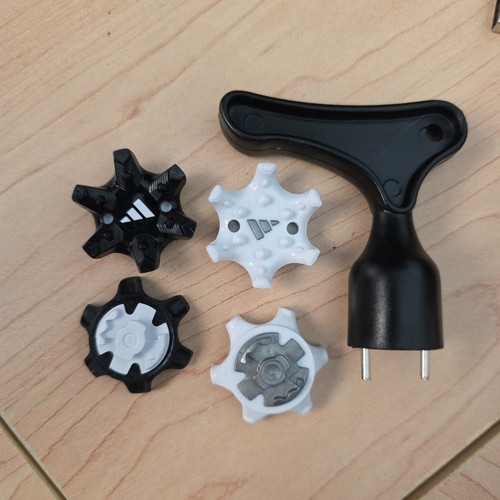 Adidas THINtech EXP Cleats Golf Spikes PINS - Black White 20 or 40 Tool Optional