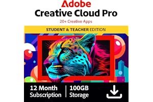 Adobe Creative Cloud Pro STE | Student & Teacher Edition | 20+ creative apps plus 100GB Storage |12-Month Subscription | PC/Mac