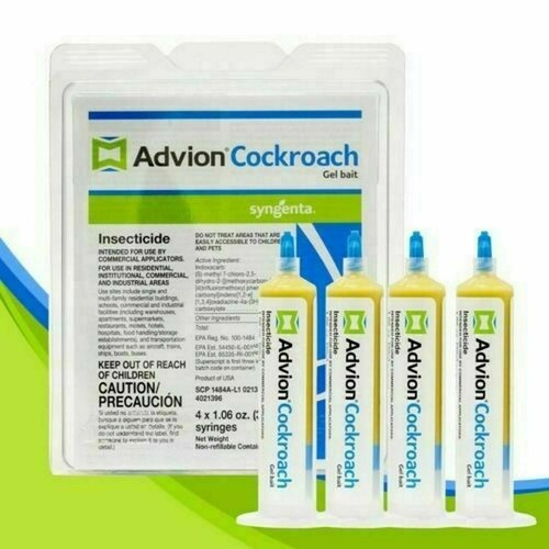ADVION ROACH COCKROACH BAIT KILLER - 4 Tubes - Plunger&Tips - * FAST SHIPPING *