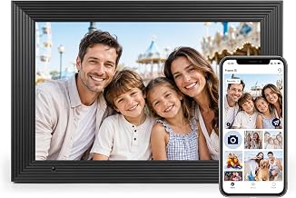AEEZO Digital Picture Frame, 10.1'' WiFi Electronic Photo Frames with 32GB Memory, 1280 * 800 IPS HD Touch Screen, Auto-Rotate Easy Setup via AiMOR APP, Gifts for Parents and Grandparents Black
