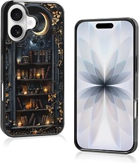 Aesthetic Star Bookshelf Book Collage Phone Case Compatible with iPhone 17 Case 6.3 Inch, TPU Shockproof Protection Vintage Goth Bookcase Bookish Gifts Phone Case for Girls Women Cover