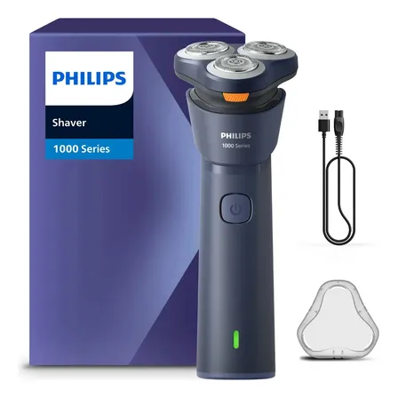 Afeitadora El&eacute;ctrica Philips Serie 1000 S1881/00 - Inal&aacute;mbrica - Para Afeitado En Seco Y Humedo - Cuchillas Autoafilables Azul Oscuro