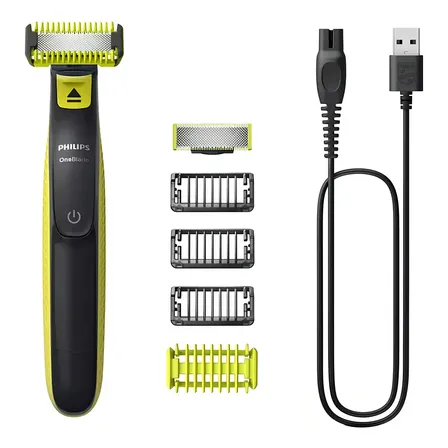 Afeitadora OneBlade Philips QP2824/10 Rostro & Cuerpo - Inal&aacute;mbrica - 100% a prueba de agua - Recorta, perfila y afeita - No irrita, afeita casi al ras - Accesorio zonas sensibles