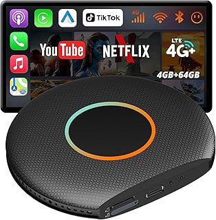 AI Box Carplay, Car Play/Android Auto Wireless Adapter, Magic Box Supports for Netflix/YouTube/TikTok, DriveChat AI Smart Box with GPS/Dual Bluetooth