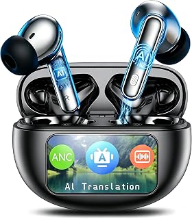 AI Translation Earbuds Real Time&mdash;199+ Language Translator, No Subscription | Noise Cancelling Translate Ear Buds with LED Touch,4 ANC Mic Translating Device,Audifonos Traductores Ingl&eacute;s Espa&ntilde;ol