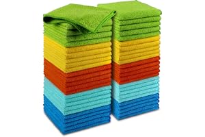 AIDEA Microfiber Cleaning Cloth-50PK, Microfiber Towels for Cars, 12&times;12" | Premium Wash Cloths, Dusting Cloth Cleaning Rags, Absorbent Towels for SUVs, House, Kitchen, Window, Cleaning Supplies
