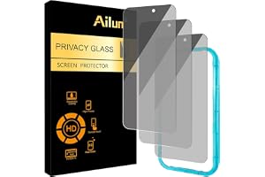 Ailun 3 Pack Privacy Screen Protector for iPhone 17 Pro, Tempered Glass | 6.3 inch,Installation Frame, Anti Spy Private, Anti-Scratch, Case Friendly