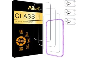 Ailun Screen Protector + Camera Lens Protector for iPhone 18 Pro | 3+3 Pack, 6.3 inch, Tempered Glass, Installation Frame, Sensor Protection, Dynamic Island Compatible, Case Friendly