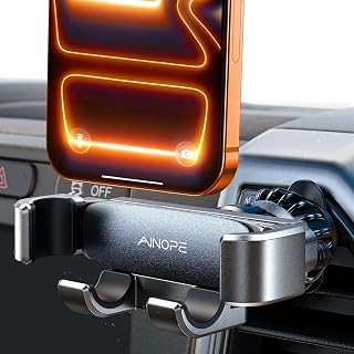 AINOPE Car Vent Phone Mount Holder for iPhone 17 Pro Max Car Mount [Drop-in Grip] Phone Holders for Your Car Air Vent Interior Accessories Gifts for Men for iPhone 17 Pro Max 16 15 14 Galaxy S26
