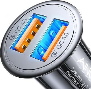 AINOPE QC3.0 USB Car Charger,Cigarette Lighter USB Charger,Fast Car Charger | [Mini & Zinc Alloy] 45W Dual Cigarette Lighter Adapter, 12v Car Charger for iPhone 17 16 15 14 13 12 11 Pro Max, for Android