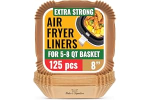 Air Fryer Liners Disposable, Unbleached Parchment Paper Baking Liners | Non-Stick, Oil-Proof, Fits 5-8 Qt Baskets, Heat Safe to 450F, BPA-Free & PFAS-Free for Ninja, Cosori, Instant Pot