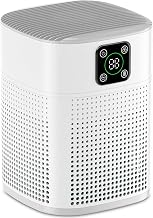 Air Purifiers for Bedroom, Honeyuan H13 HEPA Air Purifier for Home Large Room 1095 sqft, Air purifiers with 360&deg;Air Intake, 3 Fan Speeds, 3-Stage Filtration, White
