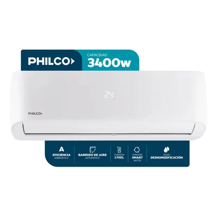 Aire acondicionado split frio y calor Philco PHS32HA4CNE 2900F 3400W color blanco
