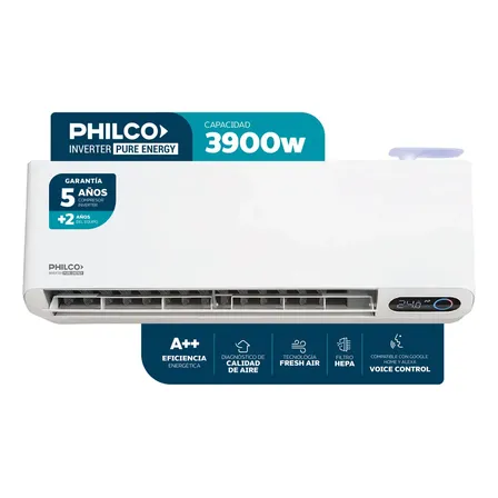 Aire Acondicionado Split Philco Pure Energy Full Inverter 3354 Frig/3900W Fr&iacute;o Calor con Wifi Diagnostico de Aire Filtro Hepa Funci&oacute;n Fresh Air