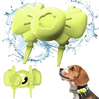 Airtag Dog Collar Holder - Silicone IPX8 Waterproof Airtag Cat Collar - Secure and Stylish, Adjustable Strap Fits All Widths