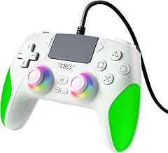 AKalyptra RGB Wired Controller for PS-5/PC, Hall Effect Gaming Controller Support Programmable/Remap/Turbo Functions, Dual Vibration, 3.5MM Audio Jack, Motion Control, Compatible with PS-5/PS-4/PC/MAC/IOS/Android/Steam Deck(Green, 87inch)