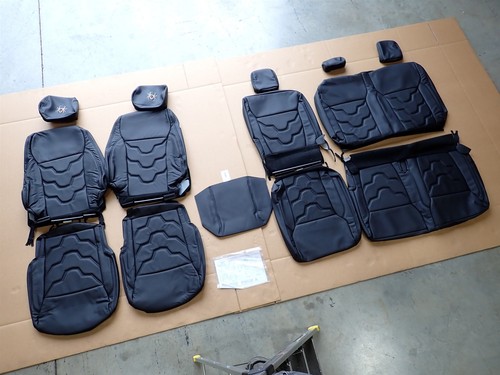 Alea Black Leather Seat Covers 2021-2026 F-150 Crew Cab XLT Custom Replacement