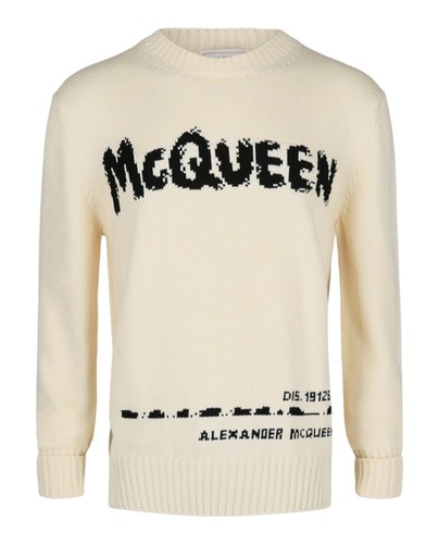 Alexander McQueen Mens Logo Crewneck Sweater