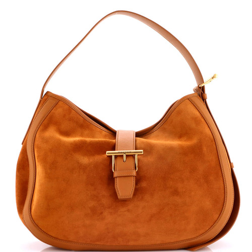 Alexander McQueen T-Bar Shoulder Bag Suede with Leather